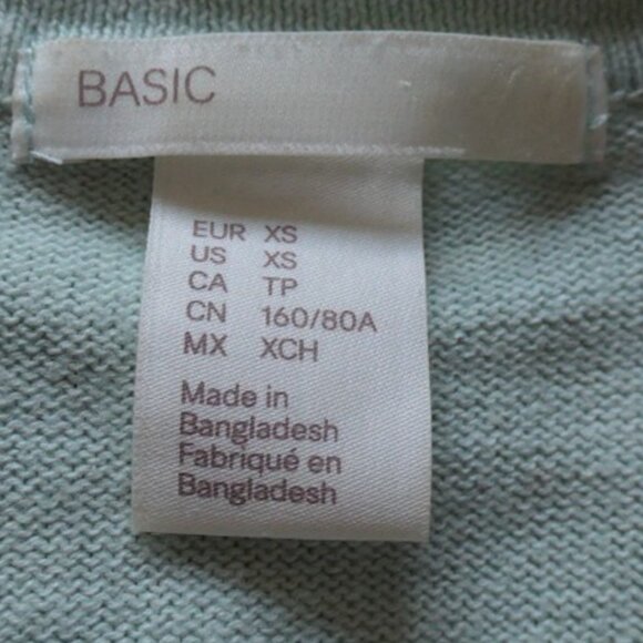 mint green buttoned cotton cardigan, H&M, XS, - Picture 5 of 7